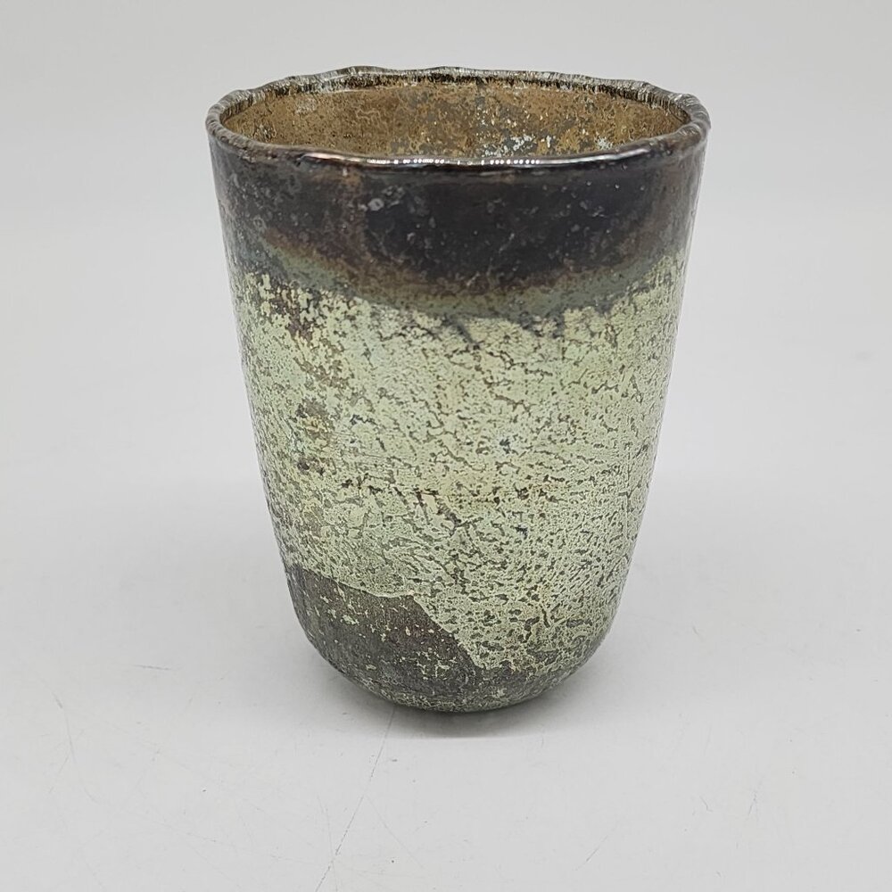 Handmade Rustic Glass Votive Candle Holder Textured Glaze Finish Artistic Decor